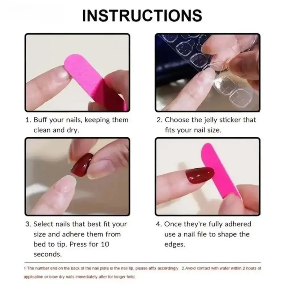 24Pcs Golden Lines Patterns False Nails Dark Purple Blush French Fake Nails for